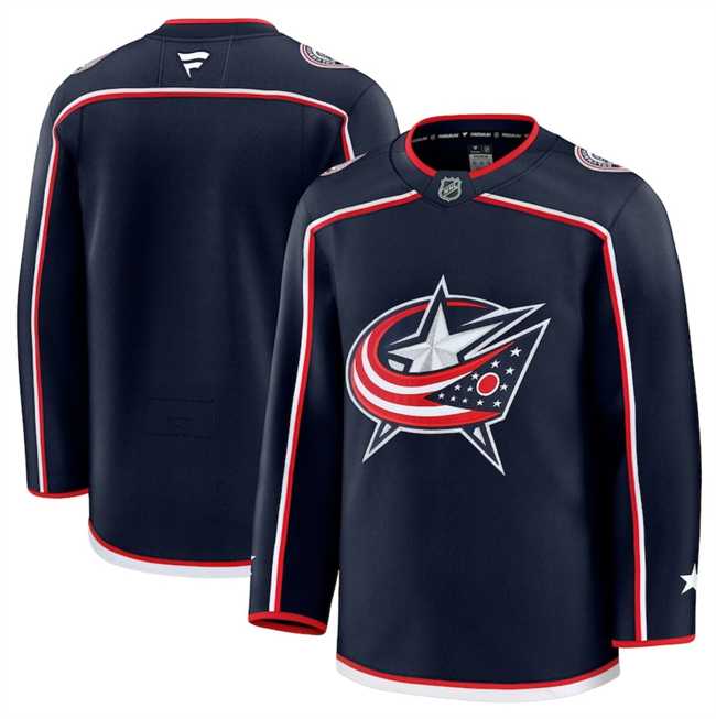 Men%27s Columbus Blue Jackets Blank Navy 2024-25 Home Stitched Hockey Jersey Dzhi